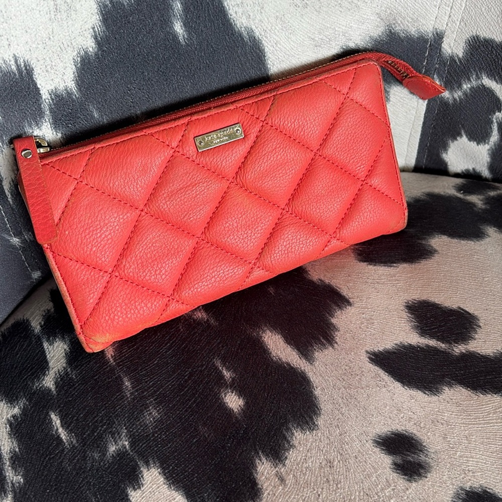 Kate Spade Coral Quilted Clutch